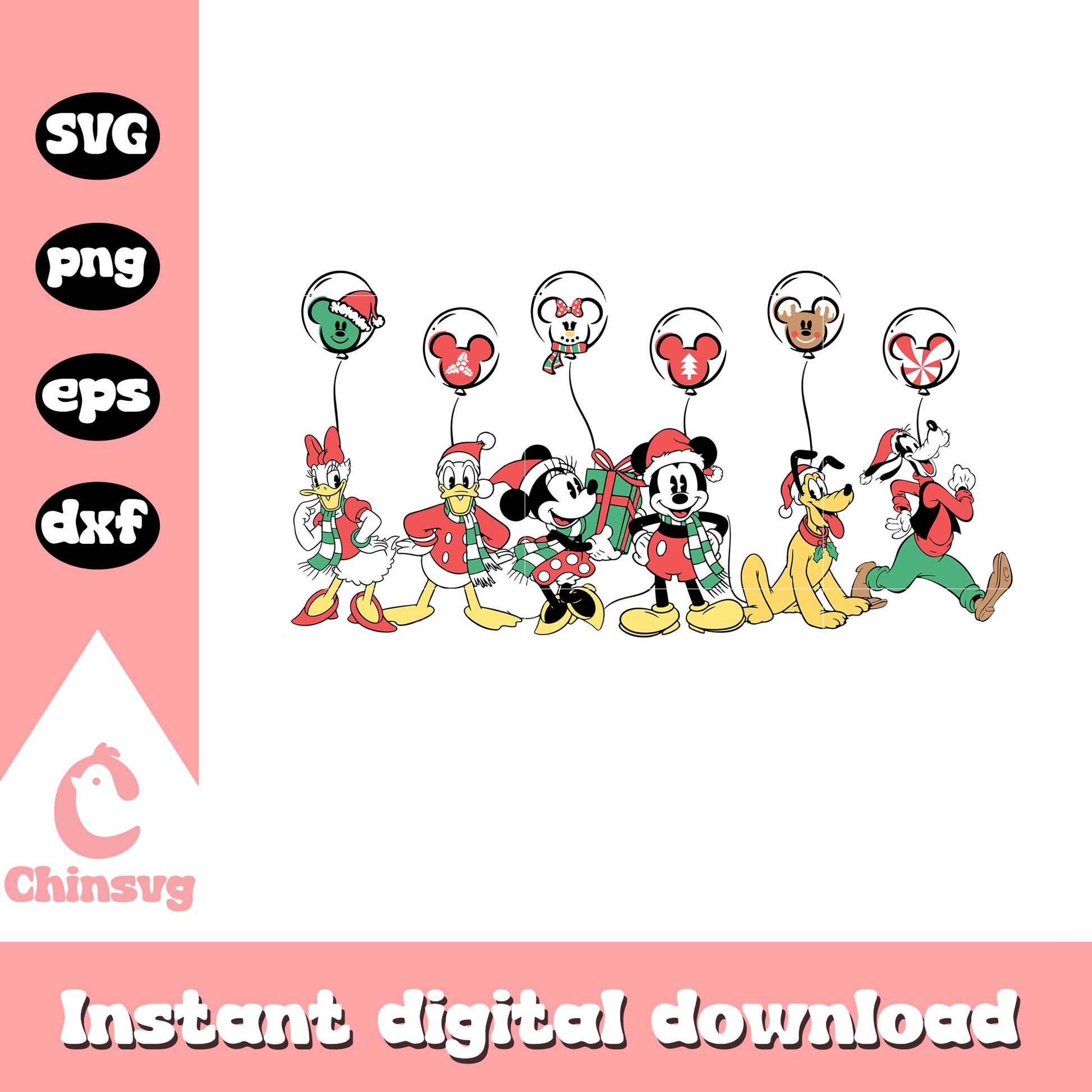 Mickey mouse and friends christmas day svg, disney christmas day svg