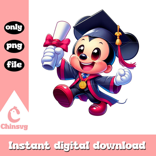 Mickey mouse chibi graduation day design png, mickey mouse png