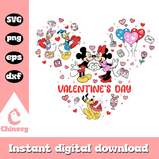 Mickey mouse couple valentine's day svg, disney valentine svg