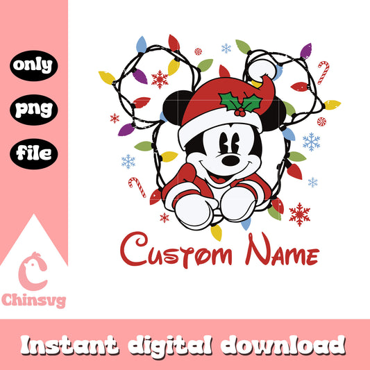 Mickey mouse custom name christmas png, mickey christmas png