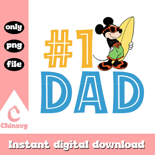 Mickey mouse dad number one png, dad png, disney characters png