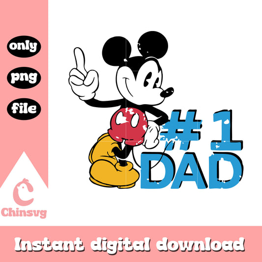 Mickey mouse dad number one png, dad png, disney characters png (2)