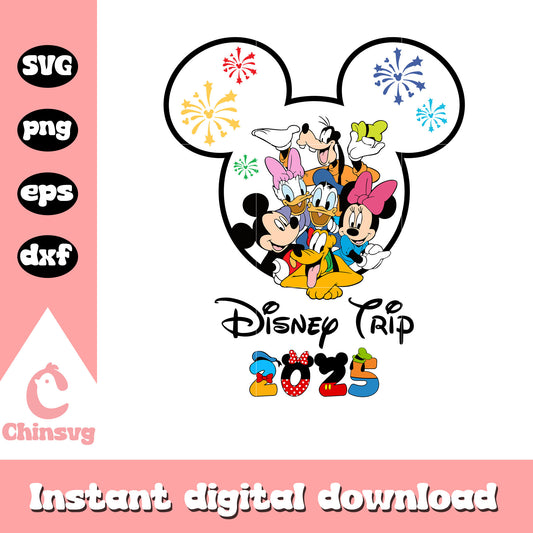 Mickey mouse disney trip 2025 svg, mickey and friends svg