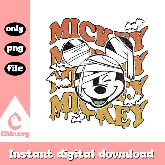 Mickey mouse face halloween design png, michey film png