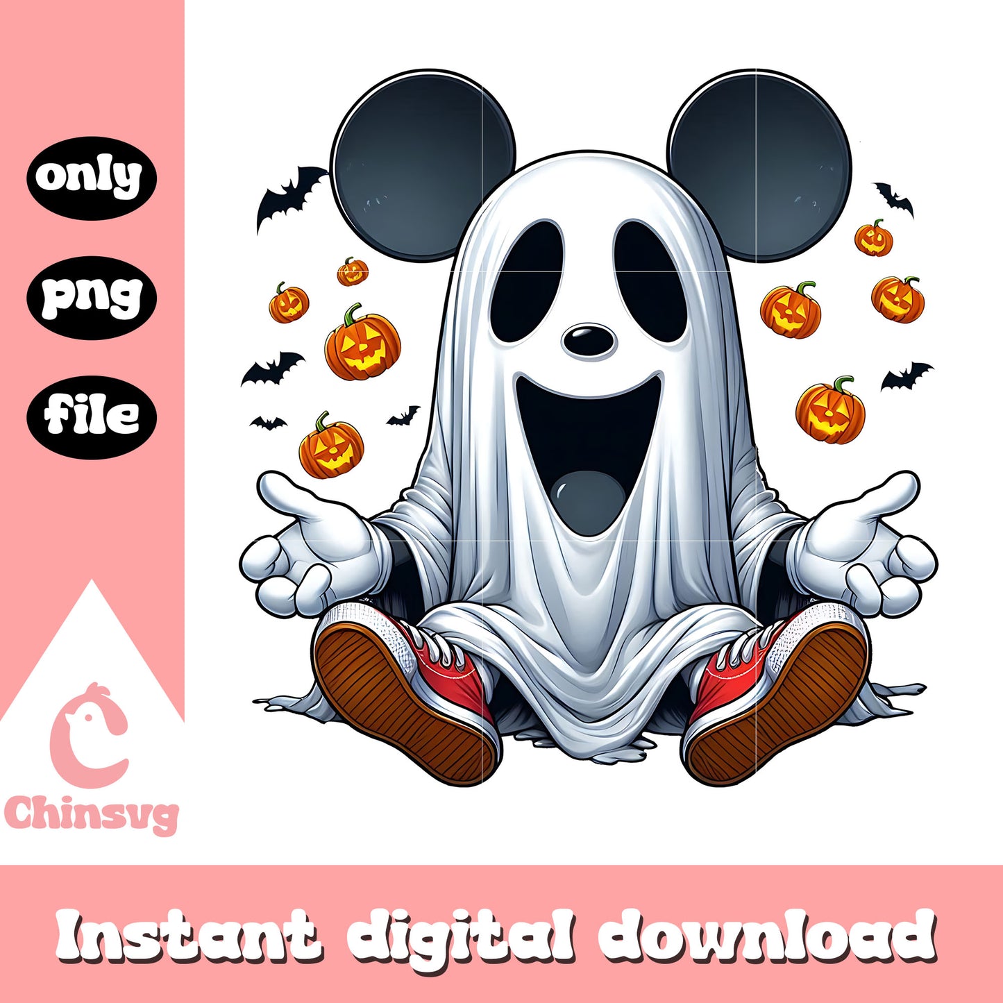Mickey mouse ghost halloween killer png, mickey mouse halloween​ png