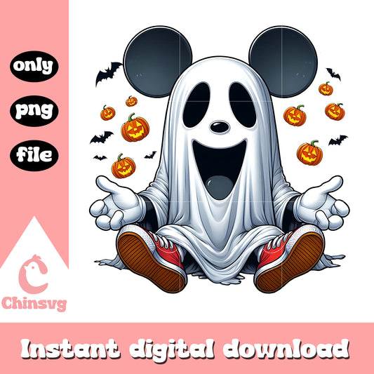 Mickey mouse ghost halloween killer png, mickey mouse halloween​ png