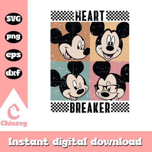 Mickey mouse heart breaker svg, mickey svg, heart breaker svg