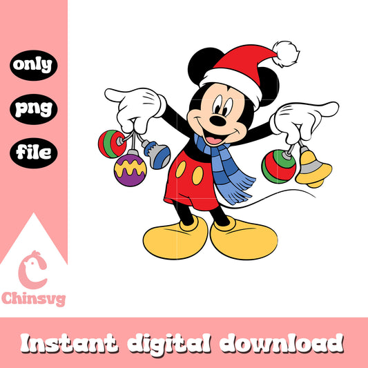 Mickey mouse holding christmas toys png, mickey mouse christmas png