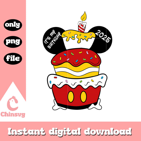 Mickey mouse it's my birthday 2025 png, mickey mouse disney world​ png