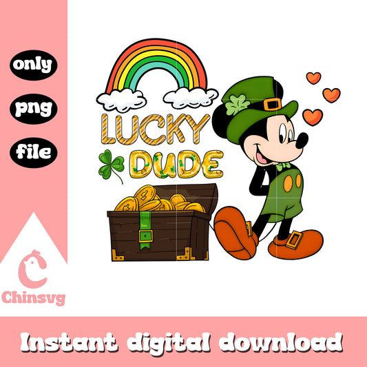 Mickey mouse lucky dude patrick day png, patrick's day png