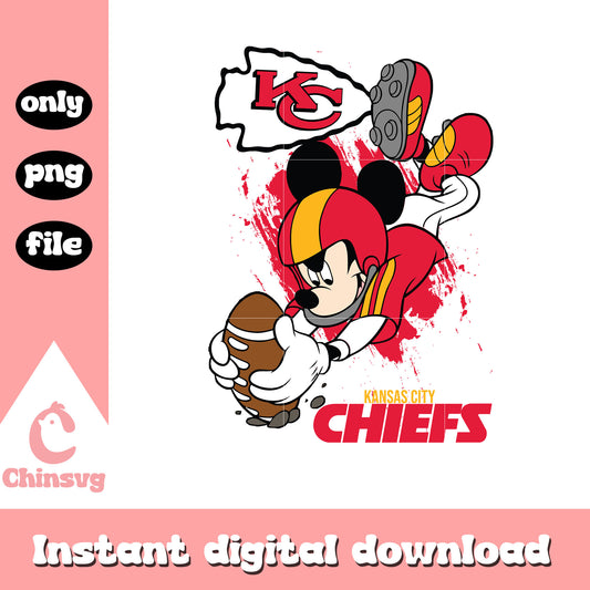 Mickey mouse on the kansas city chiefs football team png, nfl png