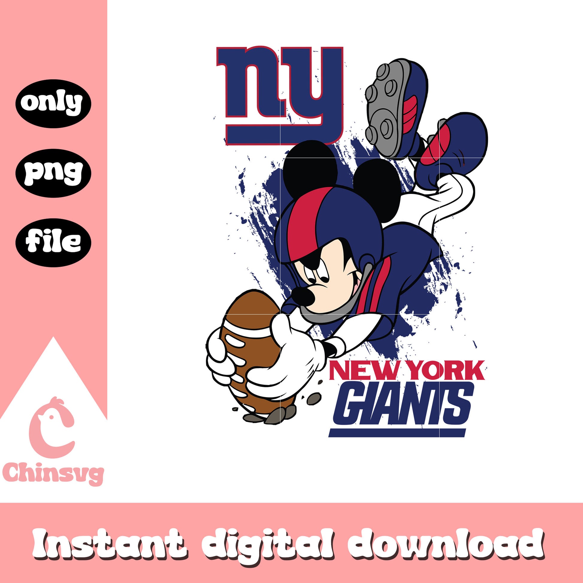 Mickey mouse on the new york giants football team png, nfl png