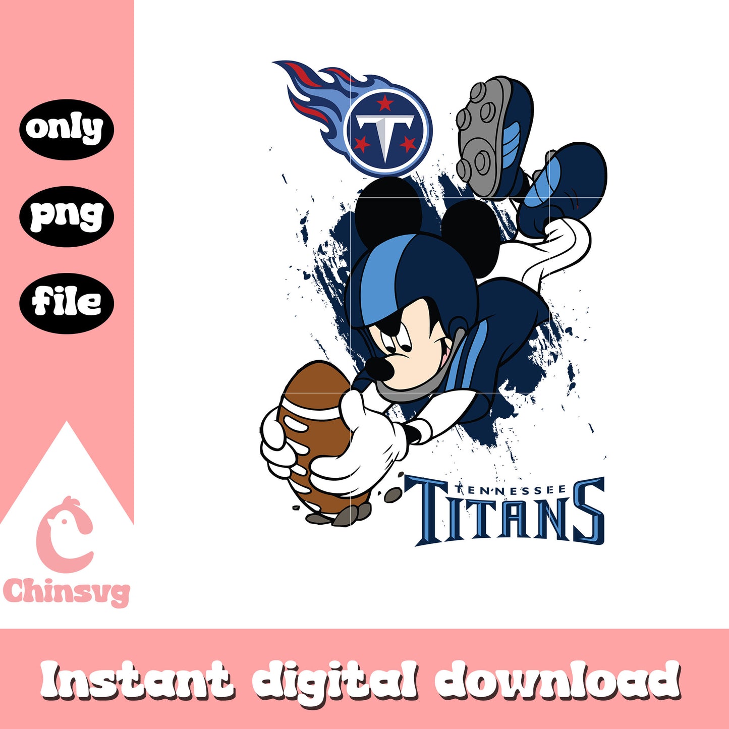 Mickey mouse on the tennessee titans football team png, nfl png