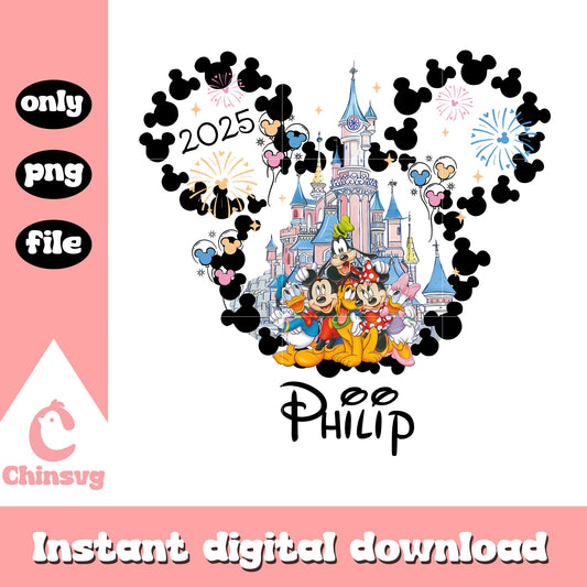 Mickey mouse philip castle disneyland png, mickey mouse backpack​ png