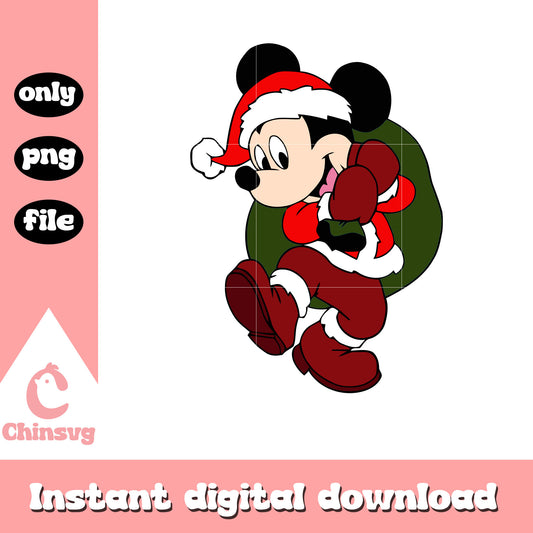 Mickey mouse santa claus christmas png, santa mickey mouse​ png