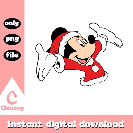 Mickey mouse santa claus design png, mickey merry christmas png