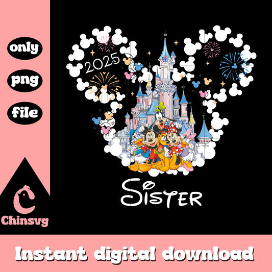 Mickey mouse sister and friends castle png, mickey mouse disneyland​​​ png