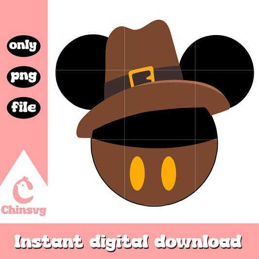 Mickey mouse thanksgiving with hat png, disney mickey movie png