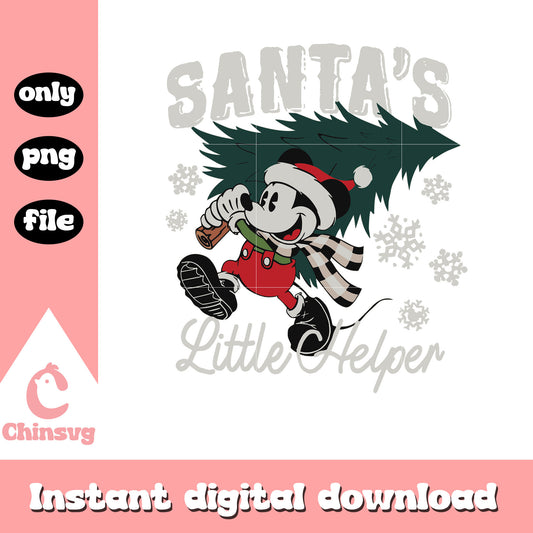 Mickey santa's little helper design png, mickey christmas tree png