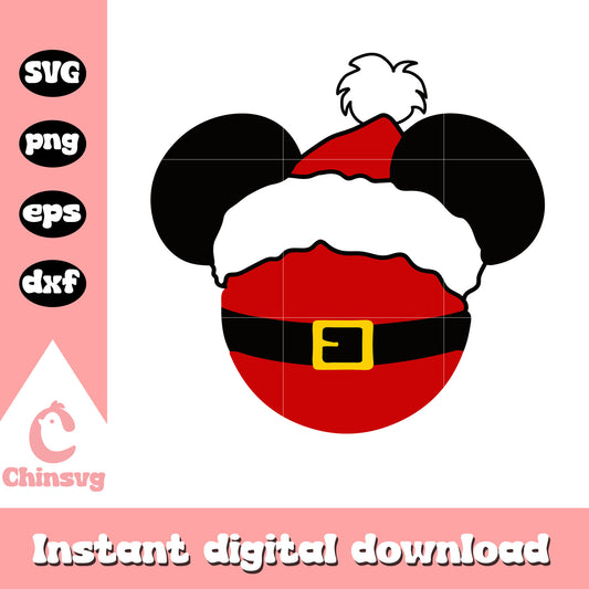 Mickey santa claus costume svg, mickey merry christmas svg