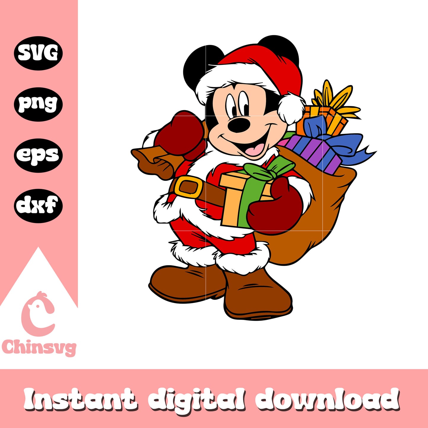 Mickey santa claus on christmas day svg, the santa claus svg