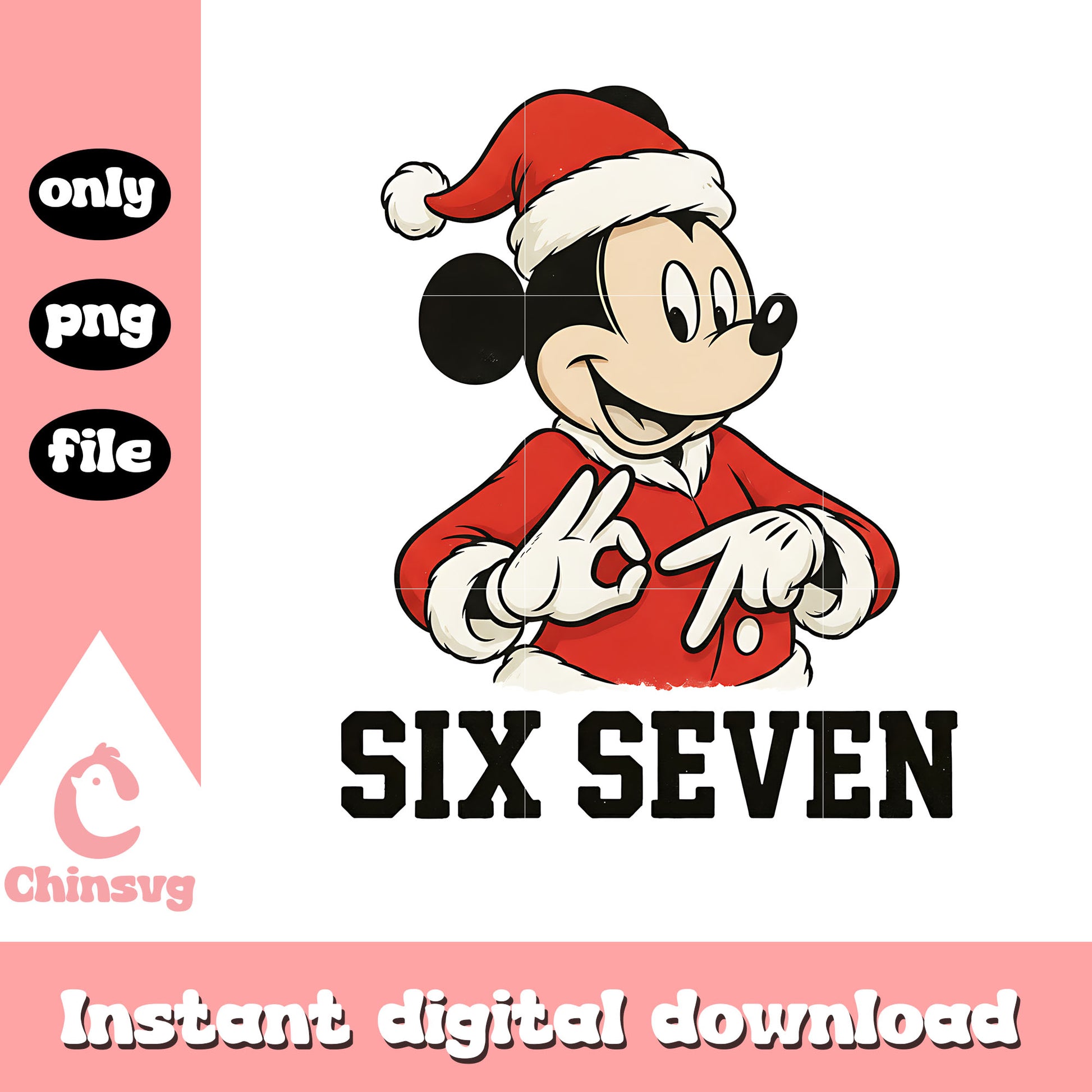 Mickey santa claus six seven png, mickey character png