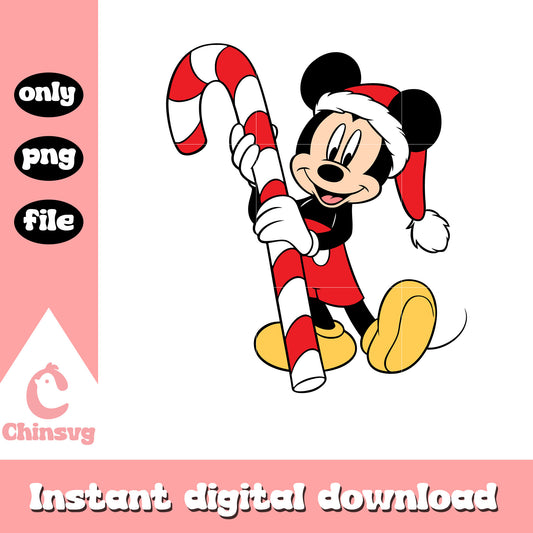 Mickey santa hat and christmas candy png, mickey mouse christmas png