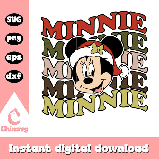 Mickey santa hat minnie wave font svg, mickey svg, wave font svg