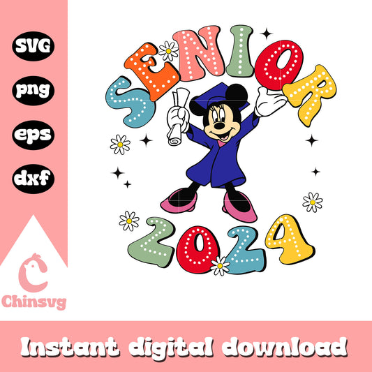 Mickey senior 2024 graduation svg, mickey mouse svg, graduation svg