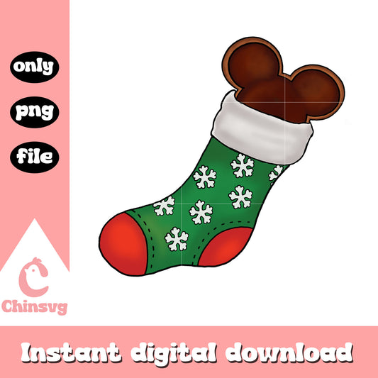 Mickey stock on christmas day png, stockings christmas png