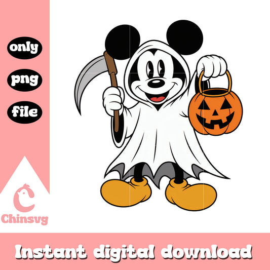 Mickey the death carry pumpkin candy bag png, halloween disney png