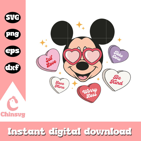 Mickey valentines day candy heart svg, disney valentine svg