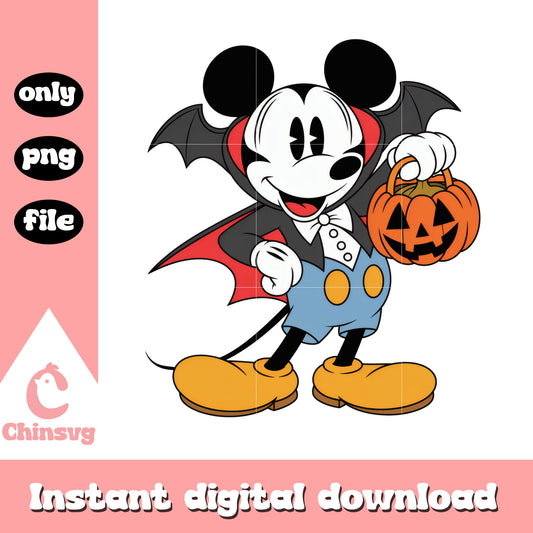 Mickey vampire carry trick-or-treat bag png, disney mickey mouse png