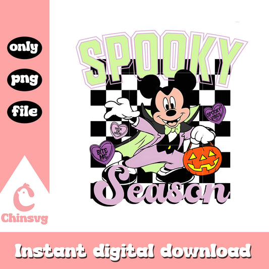 Mickey vampire spooky season png, horror hallowen png, halloween vibes png