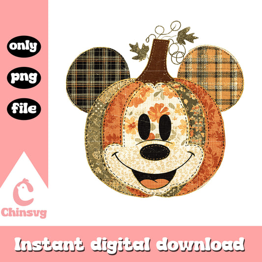 Mickey vintage pumpkin design png, disney mickey png