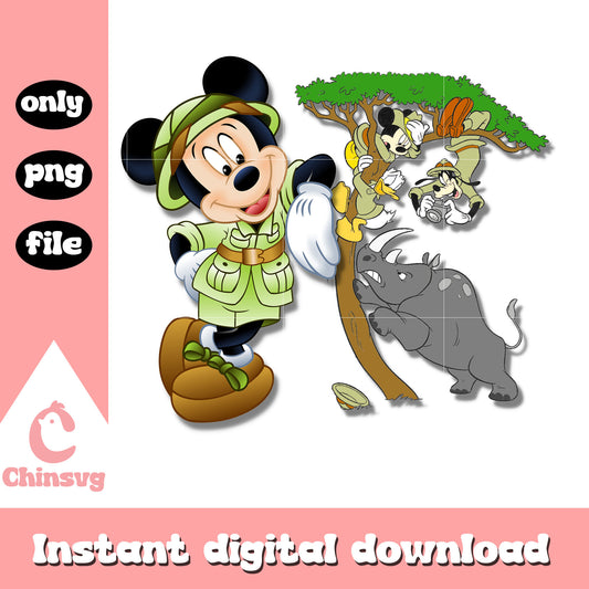 Mickey with  friends safari design png, disney mickey mouse png 
