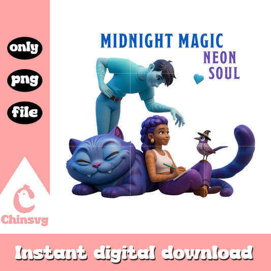 Midnight magic neon soul rumi couple png, derpy demon png