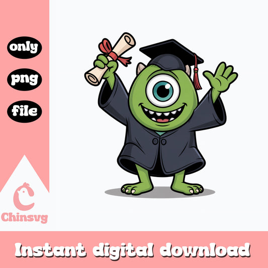 Mike Wazowski Graduation PNG, Monsters Inc Disney PNG, Grad Cap Clipart PNG