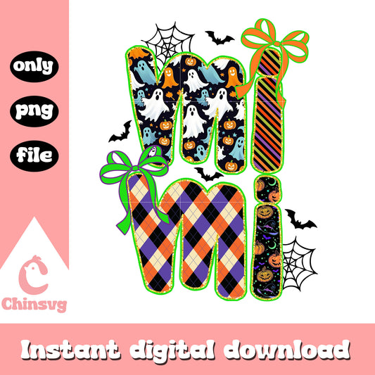Mimi halloween vibe font design png, halloween designs png