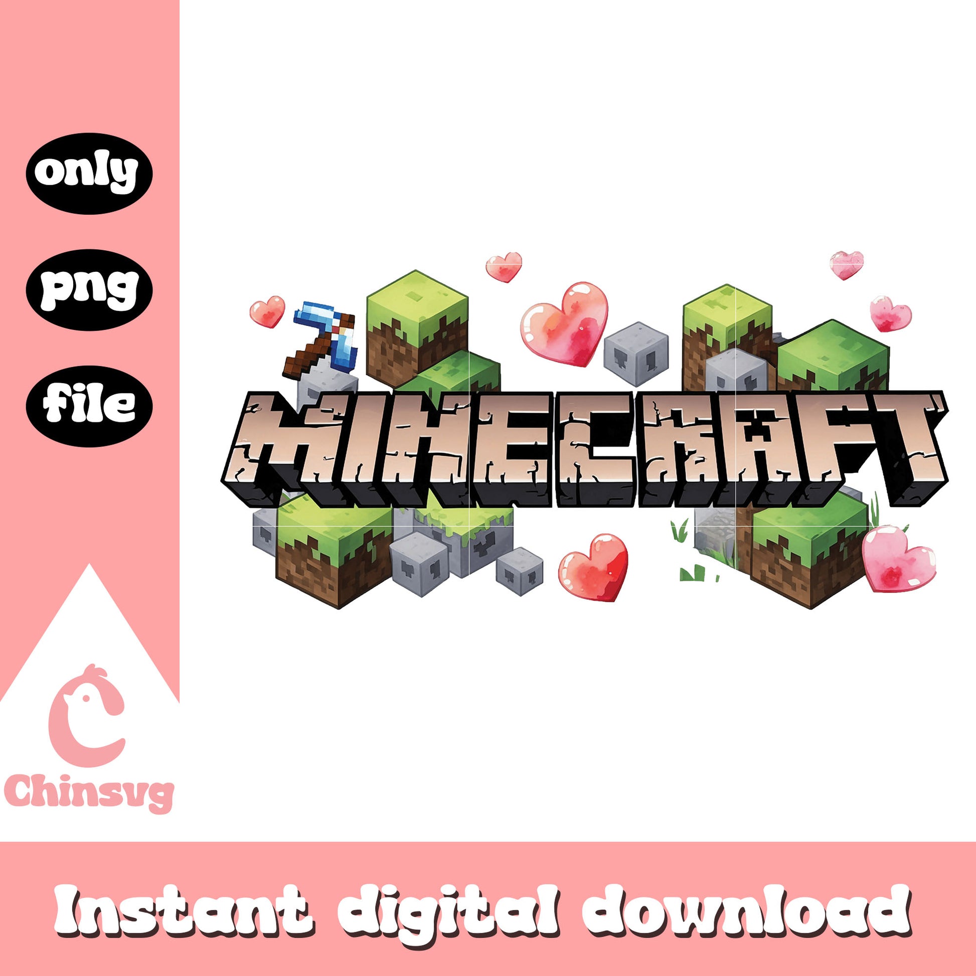 Minc Logo Minecraft Knuffel Logo 3D Led 7 Kleuren Leuker Cadeau