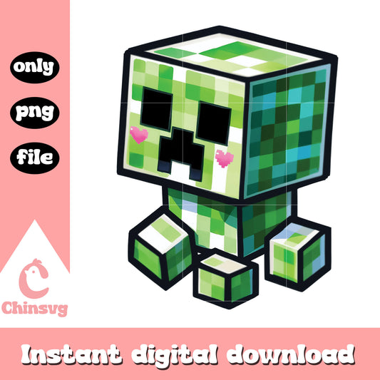 Minecraft creeper baby design png, creeper of minecraft​ png
