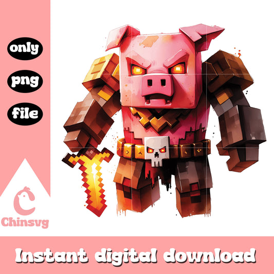 Minecraft demon piglin design png, minecraft piglin​ png