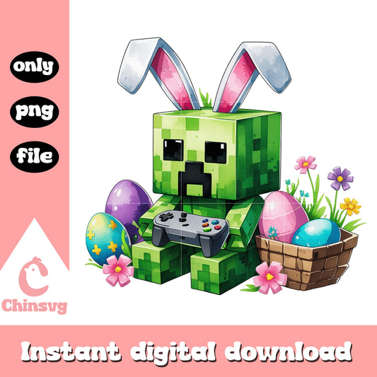 Minecraft easter bunny creeper png, creeper minecraft png
