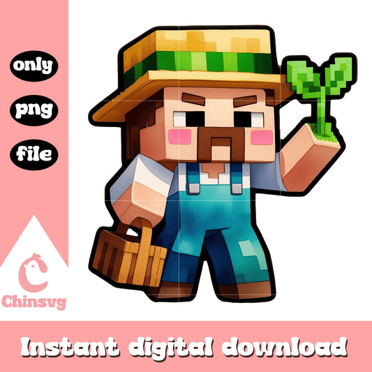 Minecraft farmer design png, steve minecraft png minecraft png