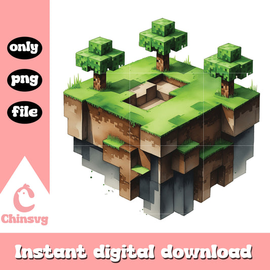 Minecraft floating island design png, minecraft the island​ png