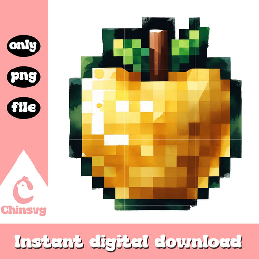 Minecraft golden apple design png, golden apple minecraft​ png