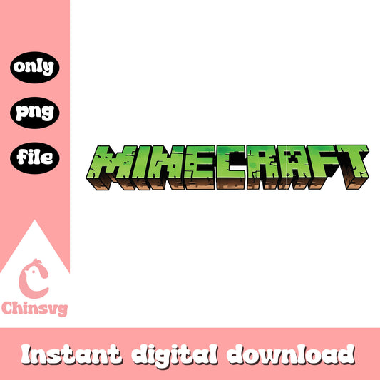 Minecraft green logo design png, minecraft logo​ png