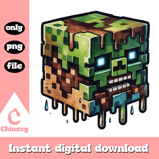 Minecraft monster head block design png, minecraft monster png