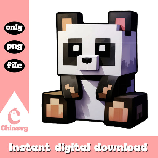 Minecraft panda design png, panda minecraft​ png, minecraft​ png