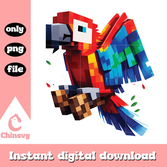 Minecraft parrot flying design png, parrot minecraft​ png